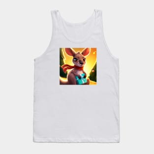 Cute Kangaroo Drawing Tank Top